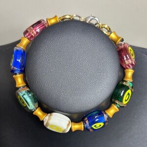 Unique Handmade Glass Beaded Bracelet Colorful